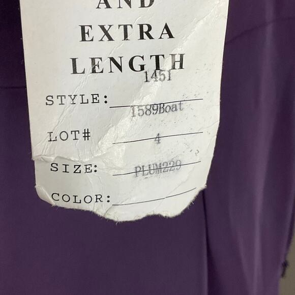 BILL LEVKOFF Dress Bridesmaid Formal Plum Long NWT Cocktail Satin 4 Mother Bride - Picture 12 of 16
